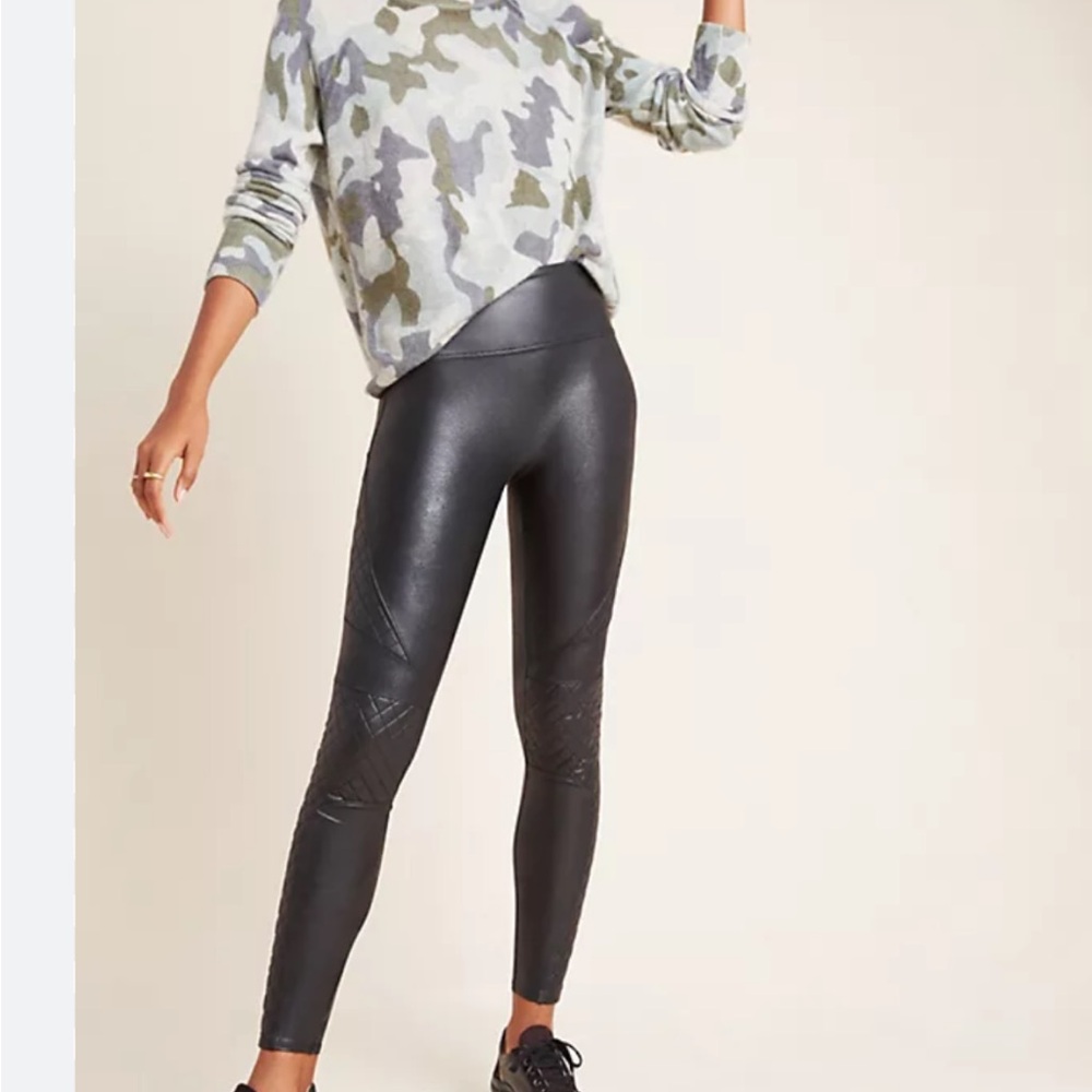 SPANX Black Faux Leather Leggings